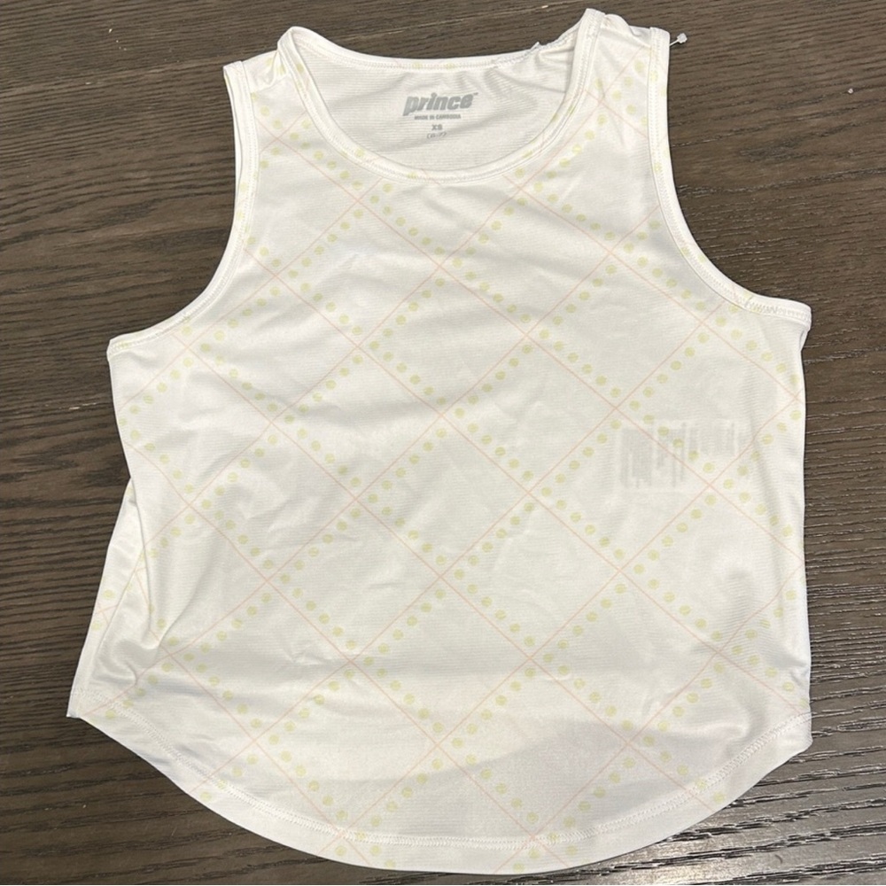 Prince Kids White Tank Top with Subtle Pattern
